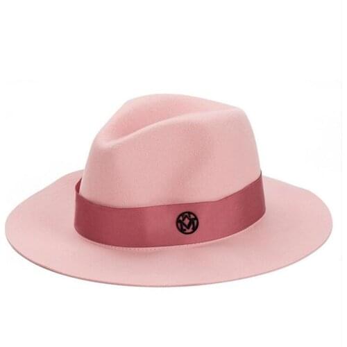 New Autumn 100%wool Pink male temperament dame cap hat felt hat joker panama restoring ancient ways
