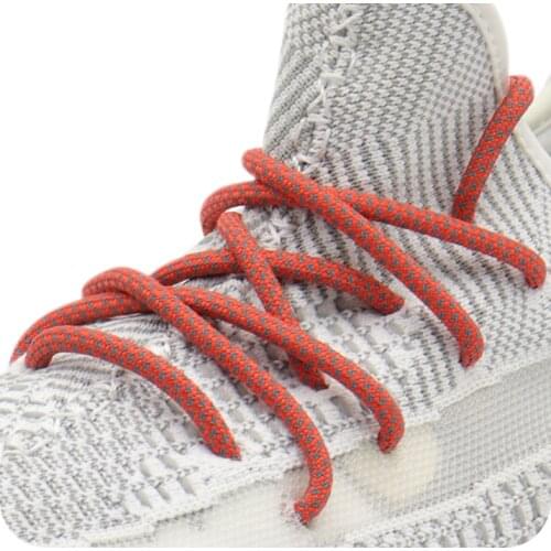 Weiou New Personality Shoelace 3M Round Rope Diameter Reflective Polyester Shoestrings For Men Women Night Running Sneaker Boots