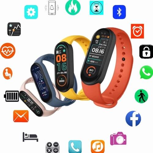 2021 M6 Smart Watch Women Men Sports Bracelet Bluetooth Smartwatch Heart Rate Fitness Tracking For Xiaomi Apple Android Watches
