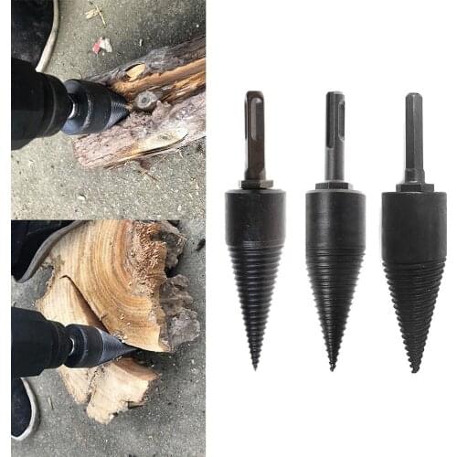 Firewood Machine Drill Wood Cone Reamer Punch Driver Drill Bit Split Drilling Tools 130x32mm