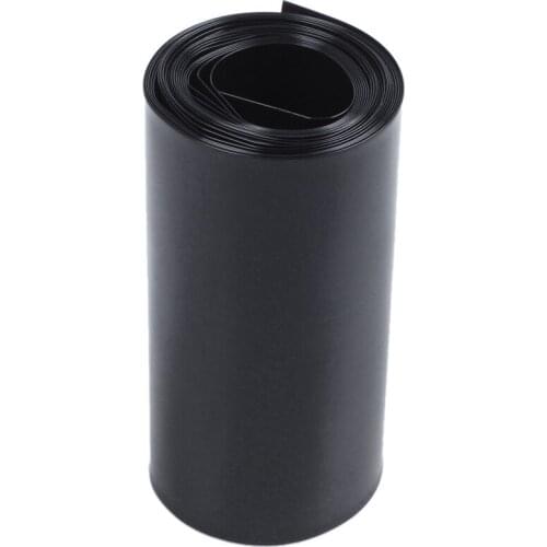 70mm/44mm PVC Heat Shrink Tubing Wrap Black 2m 6.5ft for 18650 Battery