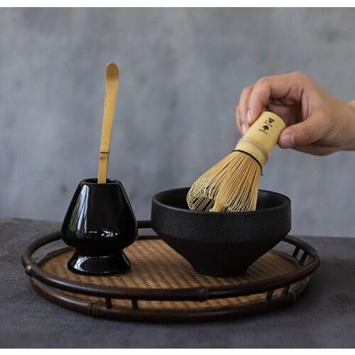 LUWU traditional matcha sets natural bamboo matcha whisk ceremic matcha bowl whisk holder japanese tea sets