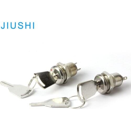 KS-02 electrical key switch metal two copper pin mounting hole 12mm