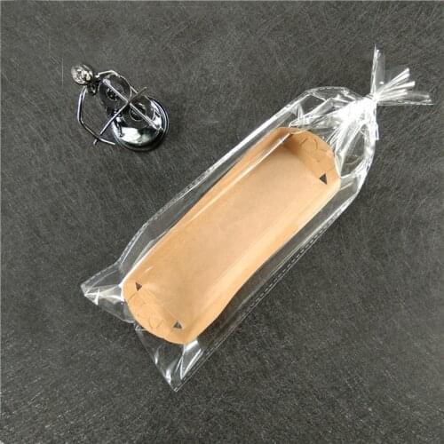 100pcs Transparent Bread Bag Candy Cookies Cake Bag Baking Christmas Party Supplies Food Packaging Bag