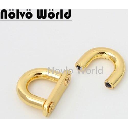 5-20-100 pieces 4 colors 9mm 3/8" inner deep gold color metal arch bridge U Ring for DIY handbag purse strap connector