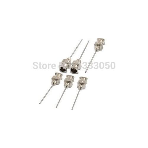 6 Pcs 21g 0 43mm Inner Dia 1" Tip Length Industrial Dispenser Needles