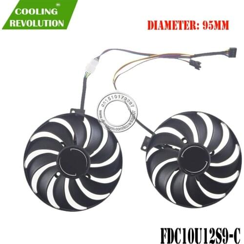 95MM T129215SU PLD10010S12HH FDC10U12S9-C DC12V 4Pin Graphics fan for ASUS DUAL RX 5500XT