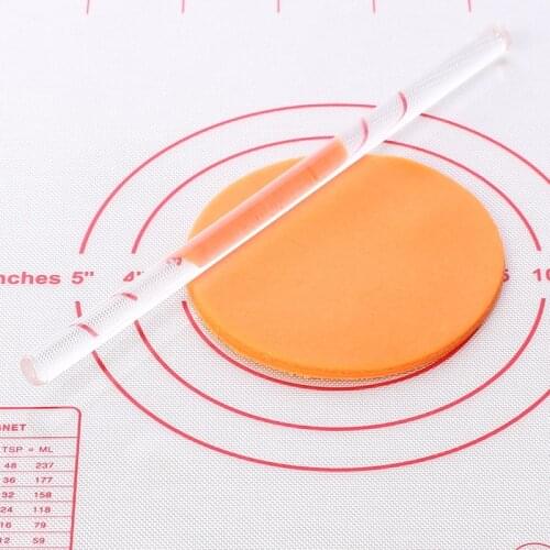 Mini Acrylic Rolling Pin Fondant Roller Baking Rough Clay Pizza Pasta Roller