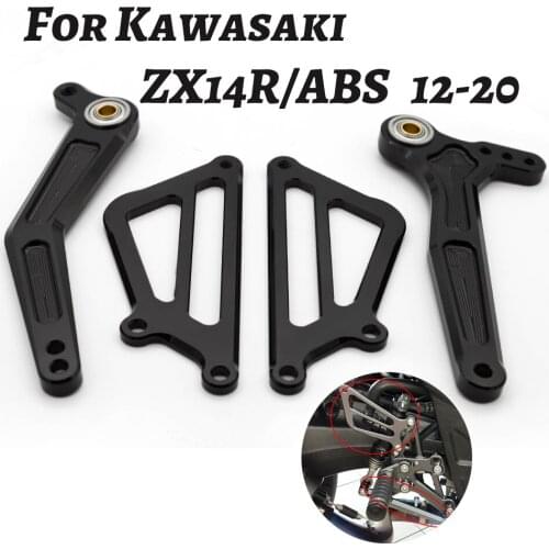For Kawasaki ZX14R ZX-14R ZX 14R 2012-2020 Aluminum Motorcycle Rearset Footrest Footpeg Brake Gear Shift Shifter Lever + Wing