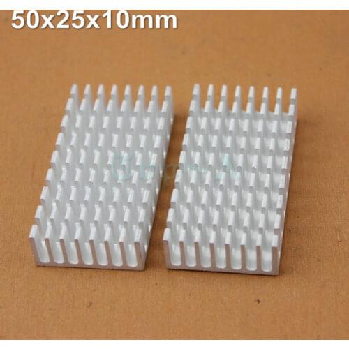 2 pieces 50mm x 25mm x 10mm Aluminum Heatsink IC Radiator 50x25x10mm with 3M Tape for LM2596 LM2577