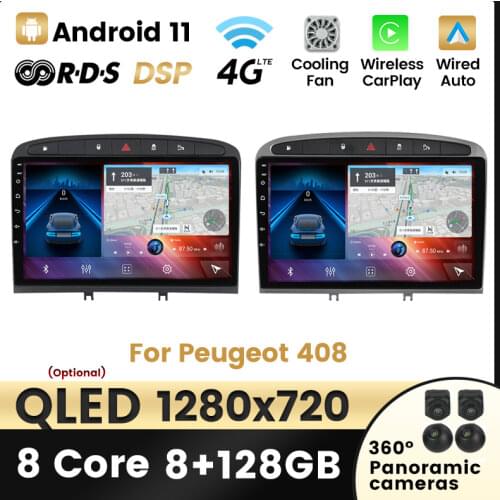 MEKEDE 6G+128G Android 11 Car Radio GPS RDS Multimedia Player for Peugeot 408 Peugeot 308 308SW 2din Android Car Player NO DVD