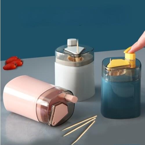 Creative Automatic Toothpick Storage Box Organizer Daily Press Type Toothpick Holder Living Room Home Simple Toothpick Container