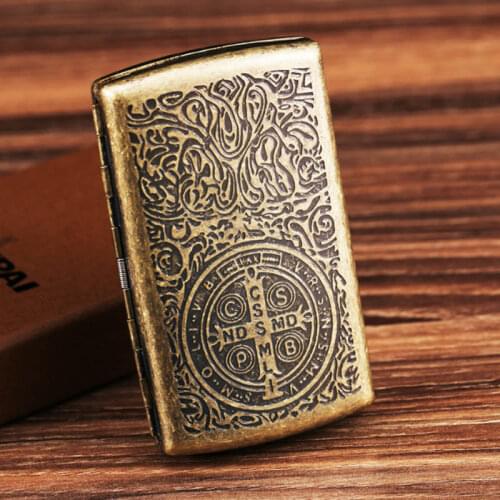 Hot Male Pocket 12 Cigarette Case Vintage Metal Constantine Cigarette Boxes Holders Smoking Boxes