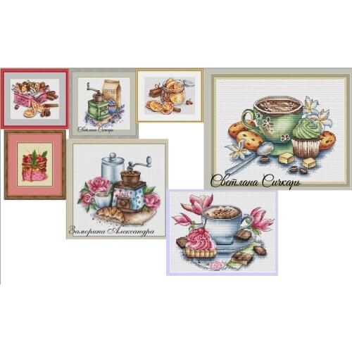 FF MM RS cotton self-matching cross stitch Cross stitch RS cotton comes with no prints No prints Coffee cup styles