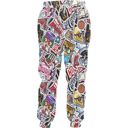 IFPD Mens Jogger Pants Casual 3d Campus Graffiti Printed Men Sports Pants Comfortable Streetwear Hip Hop Jogging Oversized 6XL