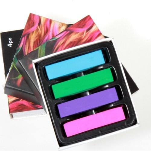 Hot Sale 4 Colors Temporary Hair Chalk Set Soft Hair Crayons Chalk Pastel Painting Professional Blue Hair Dye Coloured Hair Dye