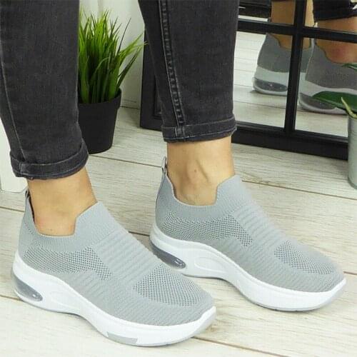 Sneakers Women Platform Shoes Chunky Sport Ladies Sneakers Mesh Breathable Slip-on Loafers Women Casual Shoes for Women 2021 New
