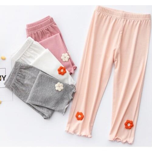 Summer Clothing New Seven-Point Leggings Girls Leggings Thin Childrens Pants Baby Clothes