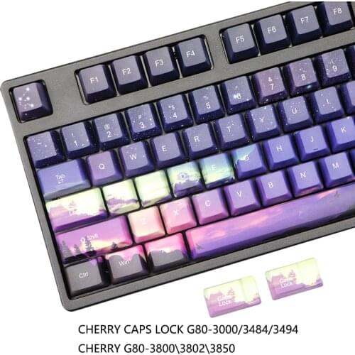 Sunset Star key cap PBT five-face heat sublimation key cap OEM mechanical keyboard key personality compatible WITH GH60/104