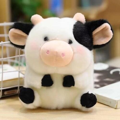 Cute Pig Wild Animals Plush Toys Round Cute Lifelike Panda with Bamboo Stuffed Dolls Gifts for Kids Boy Girls