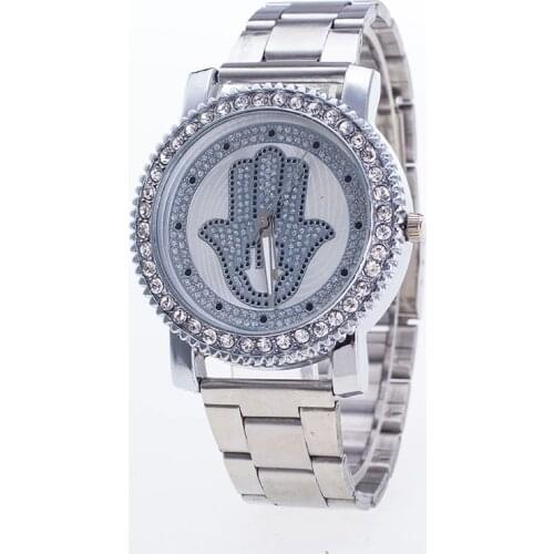 Fashion Casual Silver Womens Quartz Wristwatches Luxury Womens Bracelet Watch Relogio Feminino Golden Palm Clock Reloj Mujer