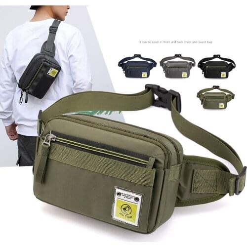 Shoulder Bag Men Waist Pack Crossbody Bag Sports Chest Pack Casual Phone Pouch Male Waist Bags Multiple Pockets Travel Pouch