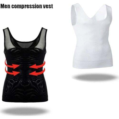 Men Body Slimming Tummy Shaper Vest Belly Waist Girdle Shapewear Shirt Underwear Waist Girdle Shirts Corset Shorts