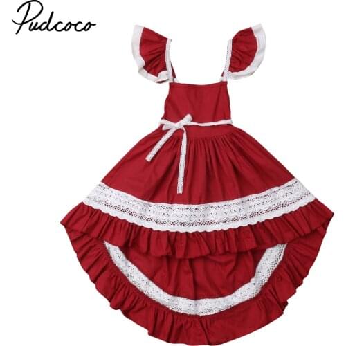 2019 Brand New 1-6Y Infant Baby Girls Princess Boho Dress Summer Party Gown Clothes Lace Ruffles Irregular Ankle-Length Dress