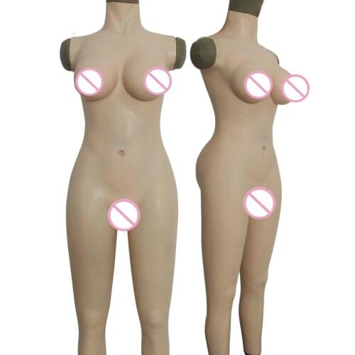 NEW Hot Crossdresser Silicone Whole Suits Breast Forms Vagina Unisex Cosplay Hallowen Christmas Gifts