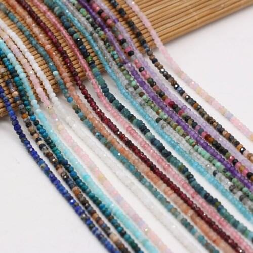 Wholesale 3x2mm Natural Gem Stone Beads Small Faceted Lapis Lazuli Amethysts Rubys Loose Beads for Jewelry Making DIY Bracelet