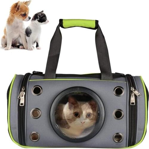 Portable Pet Carrier Backpack, Breathable Light Collapsible Cat Puppy Space Capsule Travel Carrier Bag for Cats and Small Dogs