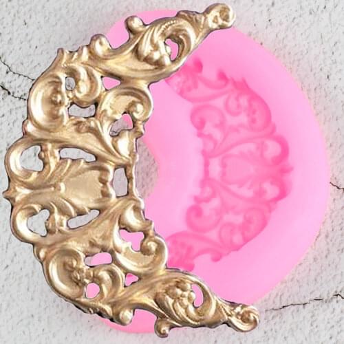 Baroque Scroll Relief Cake Border Silicone Molds DIY Cupcake Topper Cake Decorating Tools Candy Clay Chocolate Gumpaste Moulds