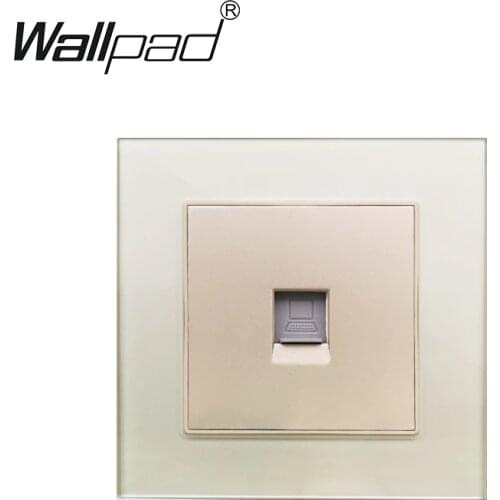 Cat6 Data Socket Plug Ctystal Glass Panel Wallpad Rj45 Internet Web Data Ports Wall Outlet 86mm* 86mm