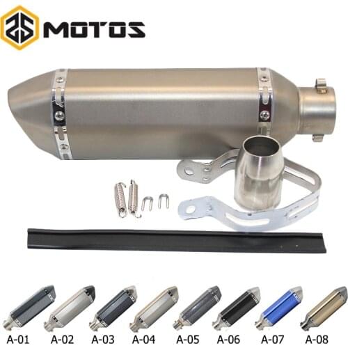 ZS MOTOS 51mm Ak Motorcycle Exhaust Modified Scooter Exhaust Muffle With DB Killer For GY6 CRF 230 MSX 125 ATV Dirt Bike