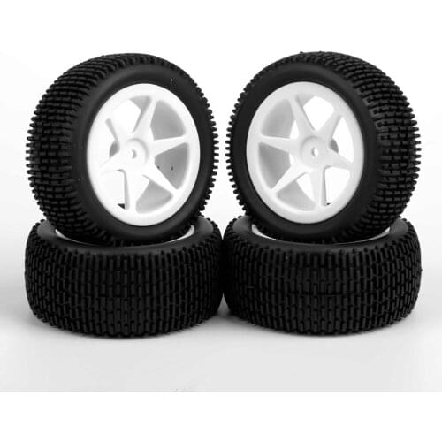 1:10 RC Off-Road Car Model Toy Accessories 4Pcs Set Front Rear Tyre Rubber Tires Wheels Rims For RC Buggy Car