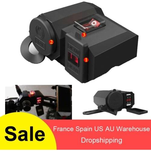 1Set Motorcycle 12V USB Cigarette Lighter Socket Kit Motorcycle Supplies Waterproof 12v power suply car Charger Adapter + Switch
