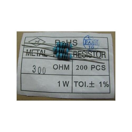 1W 1R-1M 1W 1ohm to 1M 1W 1R to 1M 1W Metal film resistor 1% 200pcs/LOT Free shipping 1W 100R 200R 56R 47R