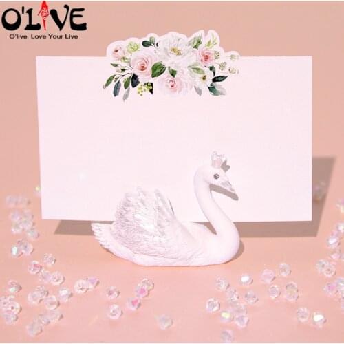 10 Pcs Swan Place Card Holders Wedding Name Cards Table Holder Wedding Centerpieces Party Sweet Table Decoration