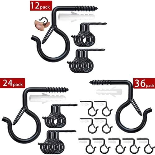 12/24/36 Pcs Q-Hanger Hooks for Outdoor String Light Hanging Clip Safety Buckle
