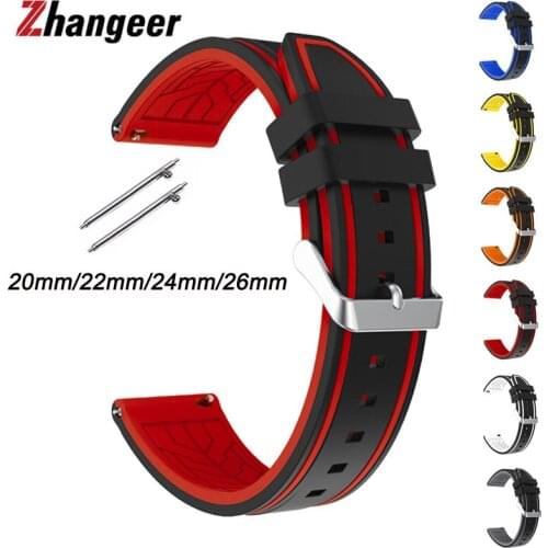 20mm 22mm Silicone Strap For Samsung Galaxy S3 Sports WatchBand For Huawei active2 Huami Amazfit bip Bracelet wristband 24 26mm