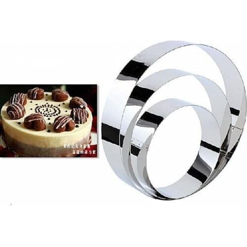 DIU 3Pcs Stainless Steel Round Circle Cookie Fondant Cake Gum Paste Mould Cutter