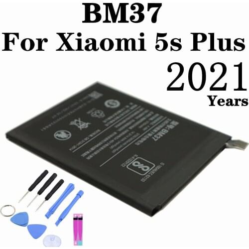 2021 Years For xiao mi Phone Battery for Xiaomi 5S Plus Battery BM37 3800mAh Replacement Batteries + Tools