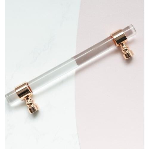 Various Sizes Modern Style Acrylic Drawer Knobs T bar Handle Bathroom Pulls Kitchen Cabinet Door Handle Pull