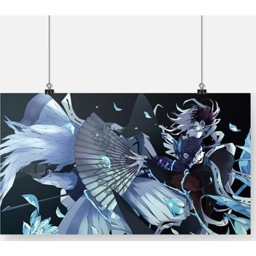 Shinobu Kocho Doma Kimetsu no Yaiba Anime Poster Framed Wooden Frame Canvas Painting Wall Art Decor Study Home Decoration Prints