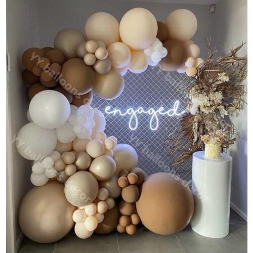 Baby Shower Balloons Garland Arch KIT Latex Retro Coffee Skin DIY Metal Gold Globos Birthday Wedding Anniversary Party Decorati
