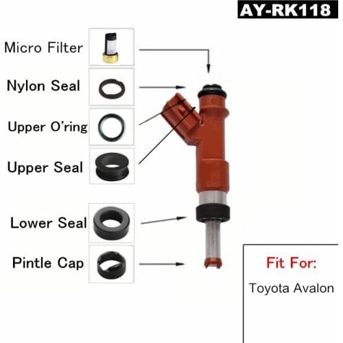 Free Shipping Whole Sale 6sets fuel injector repair kits for toyota Avalon 23250-31050 23250-0p040 for AY-RK118
