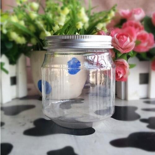 Free shipping:280g clear PET jar with silver aluminum Lid,280ml Storage Tank Plastic Can PET Jar Food Container Plastic Tank Pot