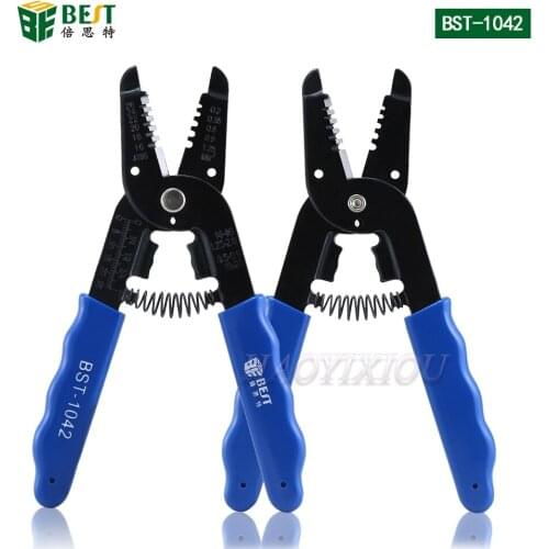 BST-1042 Multifunctional Portable Cable Wire Stripper Tool Pliers Stripping Wire Cutters for Crimping Cable