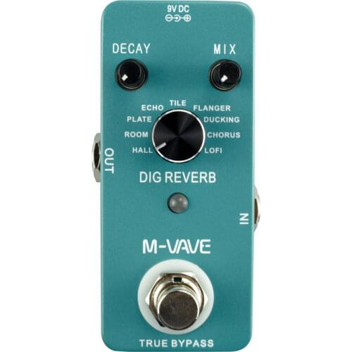 Cuvave Digital Reverb Guitar Effect Pedal 9 Reverb Types True Bypass Fully Metal Shell Dig Reverb Guitar Pedal