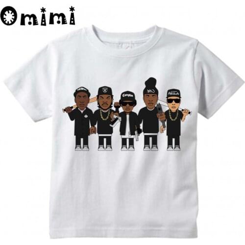 Kids NWA Straight Outta Compton HipHop Memorial Design T Shirt Boys and Girls Casual Short Sleeve Tops Childrens Funny T-Shirt